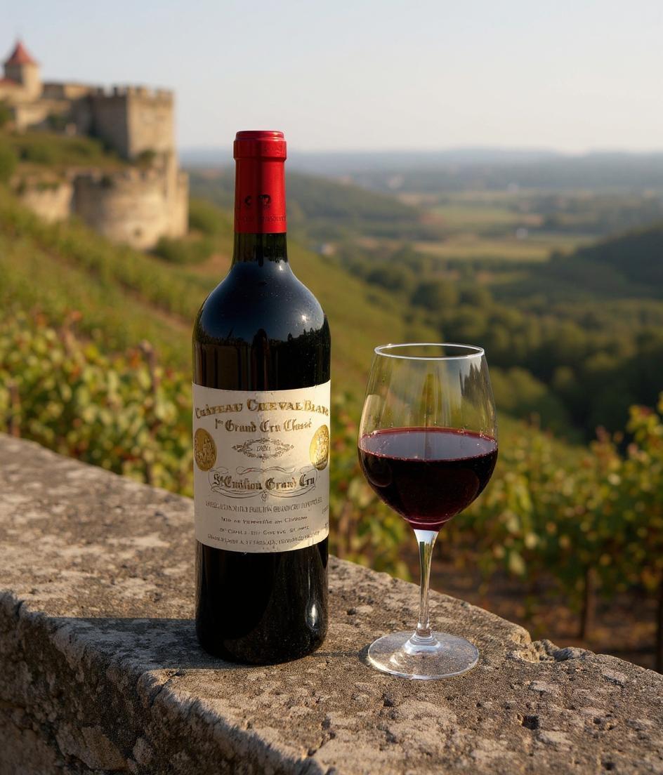 Chateau Cheval Blanc 2001 wine bottle front view