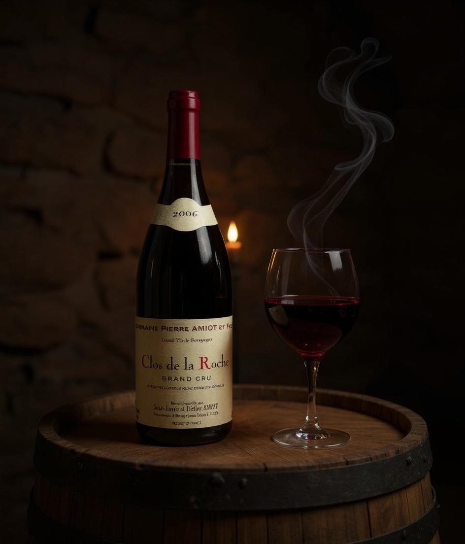 Domaine Amiot et Fils Grand Cru wine label detail