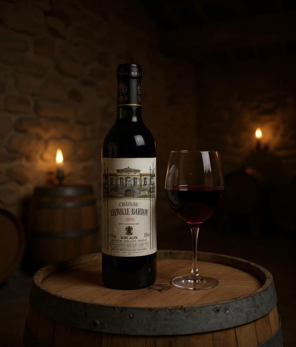 Chateau Leoville Barton 2000 vintage Bordeaux wine label close-up