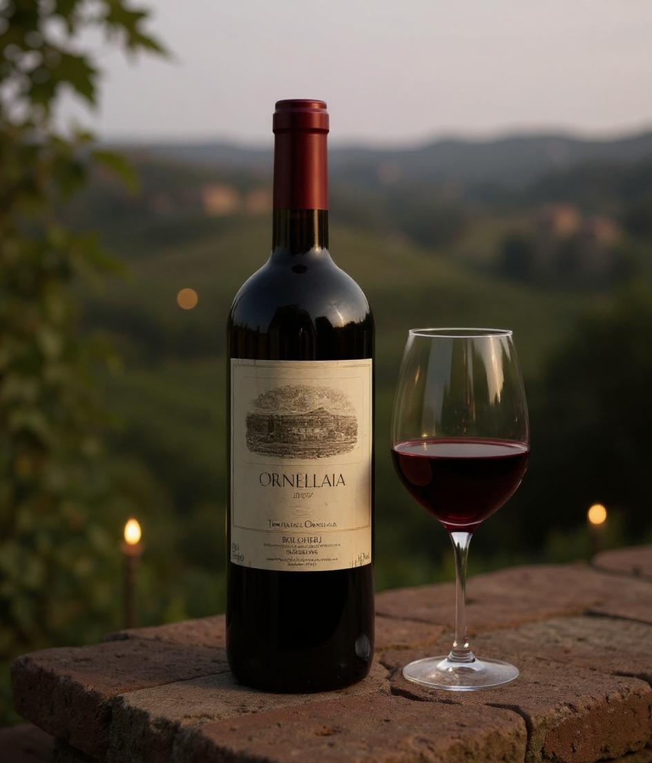 Ornellaia 2004 wine label close-up detail