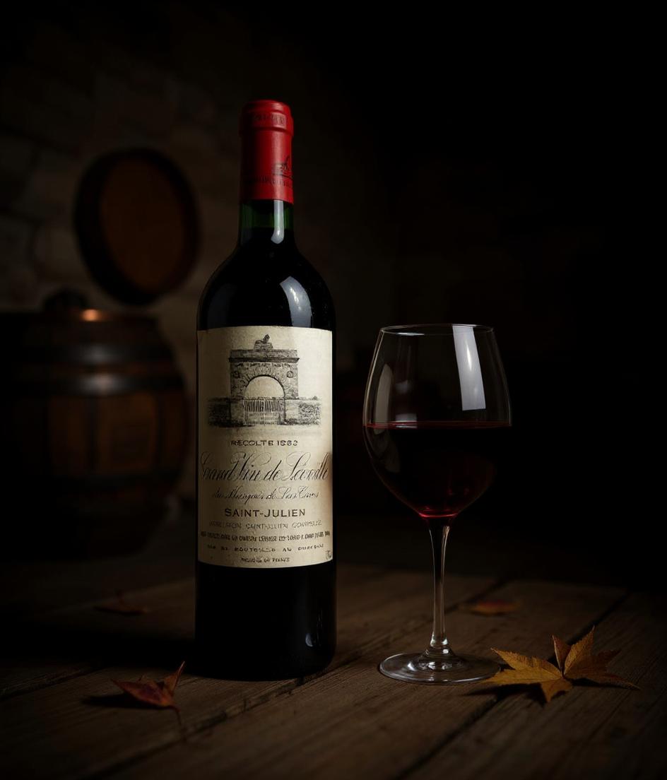 Chateau Leoville-Las Cases 1982 wine label detail showing vintage and appellation