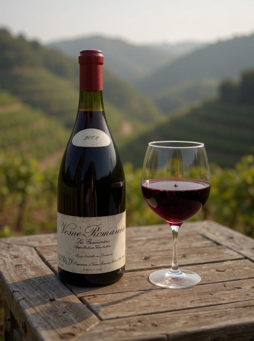 Leroy Vosne-Romanee Les Genaivrieres 2002 wine bottle front view