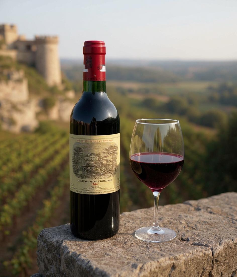Chateau Lafite Rothschild 1997 collectible Bordeaux wine bottle