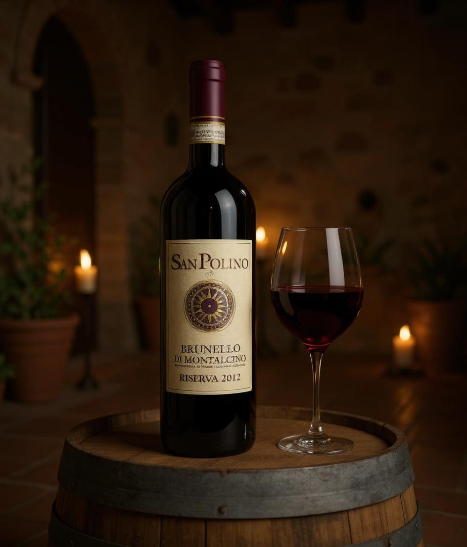 San Polino Brunello di Montalcino Riserva DOCG 2012 wine label detail