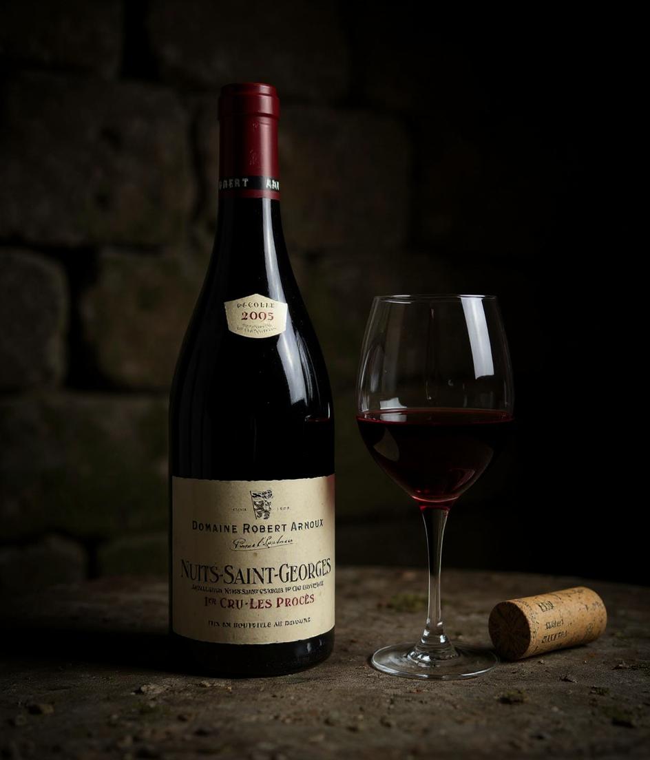 Domaine Robert Arnoux Premier Cru wine label detail 2005 vintage