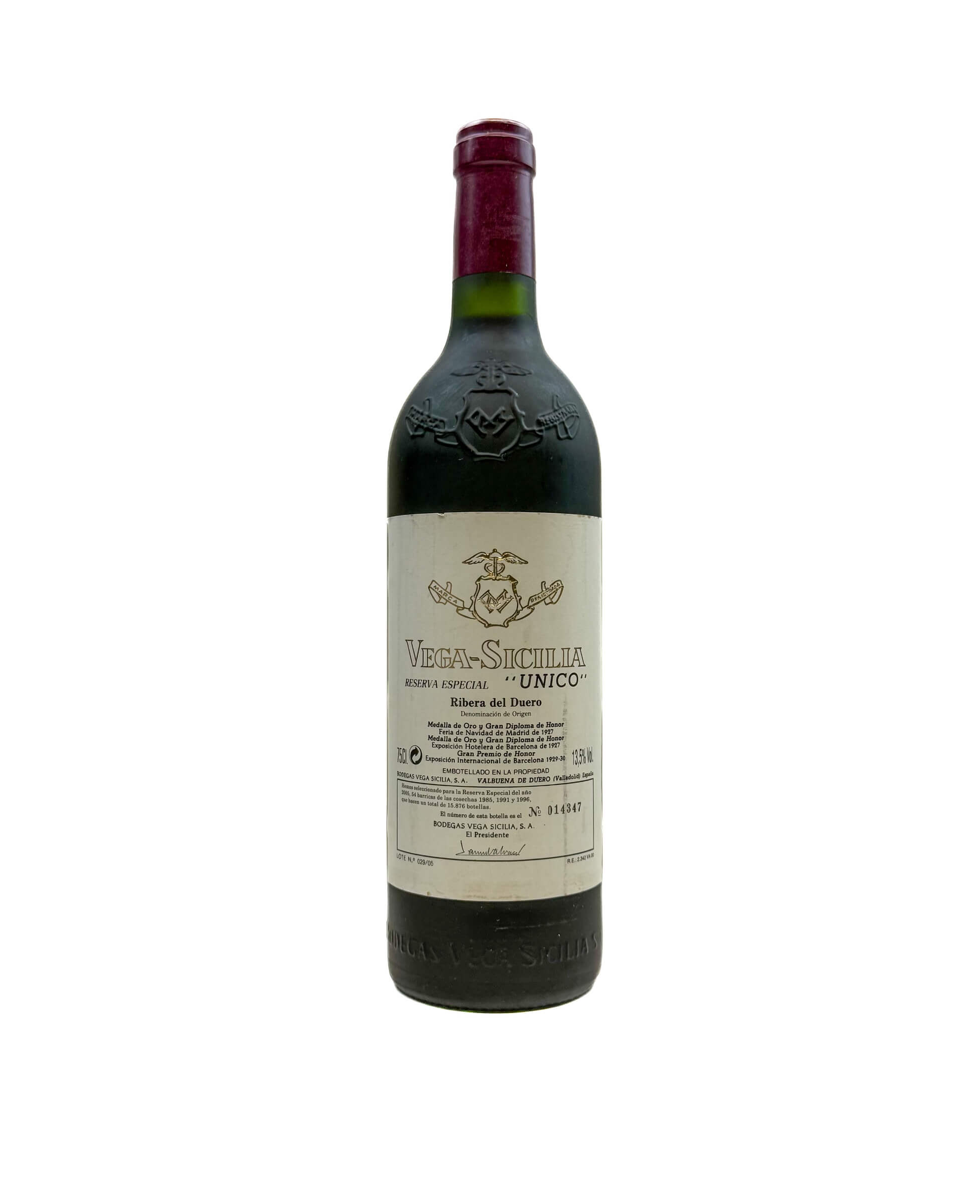 NV Vega Sicilia Unico Reserva Especial  85/91/96 2005relese Ribera del Duero 0,75L